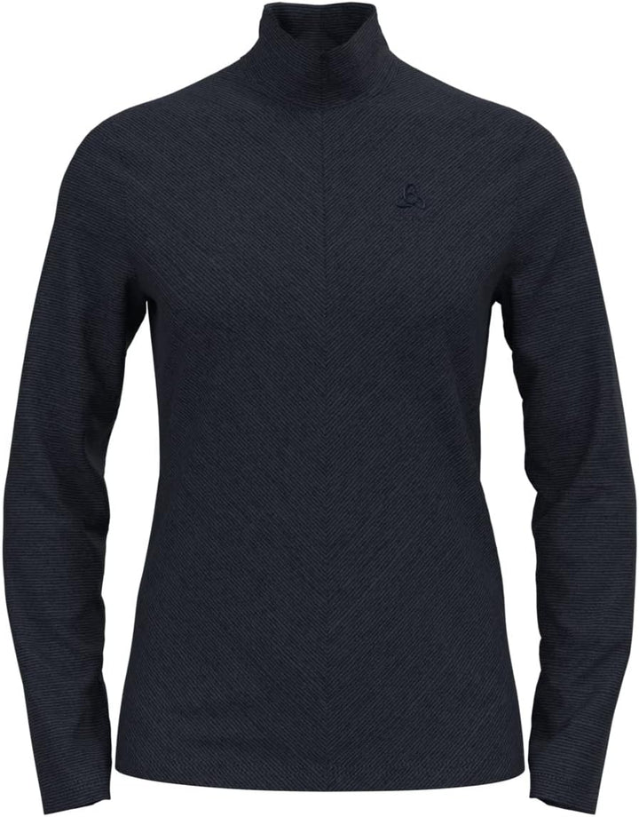 Odlo Damen Roy_542331 Mid Layer mit Reissverschluss XS Dark Sapphire - Black - Stripes, XS Dark Sapp
