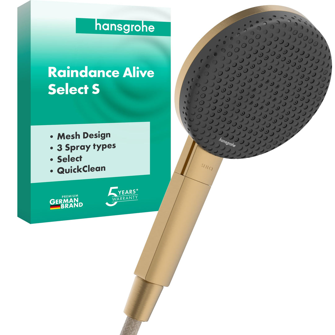 hansgrohe Raindance Alive Select S - Duschkopf, Handbrause mit 3 Strahlarten (inkl. PowderRain), run