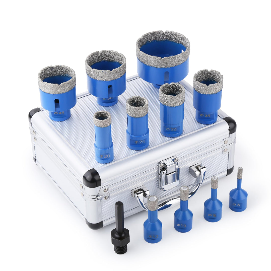 12 Stück/Satz Diamant Fliesenbohrer Set, 6–68mm M14 Gewinde Vakuumgelöteter Diamantbohrer Set mit 3/