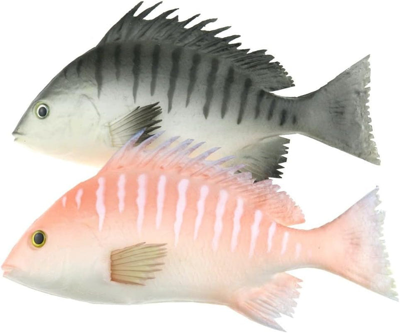 Gresorth 2 Pack Künstlich Schwarz & Rot Snapper Fälschung Fisch Hängend Dekoration Zuhause Party Wei