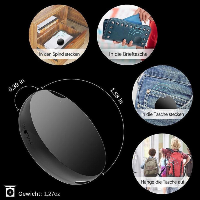 32 GB Mini Voice Recorder with Playback and OTG, Portable Round Mini Recorder, 192 Hours Recording a