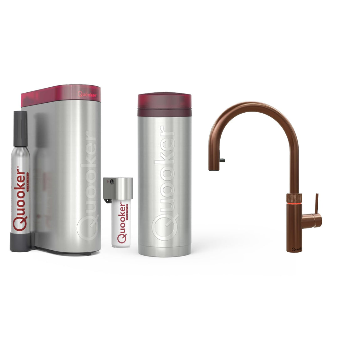 Quooker mit Reservoire PRO3 und CUBE kochend Wasserhahn (Flex, Kupfer Rosé) Flex Kupfer Rosé, Flex K