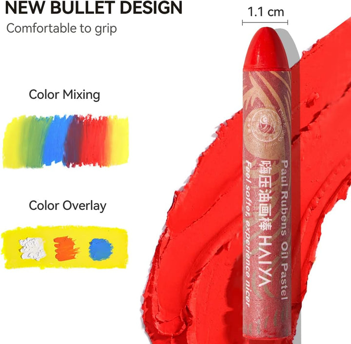 Paul Rubens Ölpastellkreide Set, 48 Farben Oil Pastels Weiche Pastellfarben Ungiftig für Künstler, S