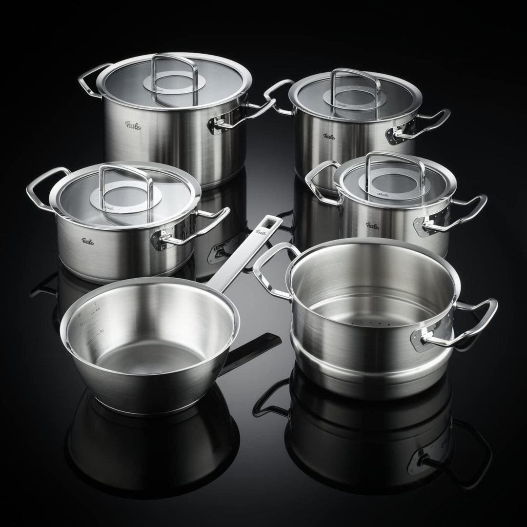 Fissler Original-Profi Collection/Edelstahl-Kochtopfset, 6-teilig, Töpfe mit Glas-Deckel (3 Kochtöpf