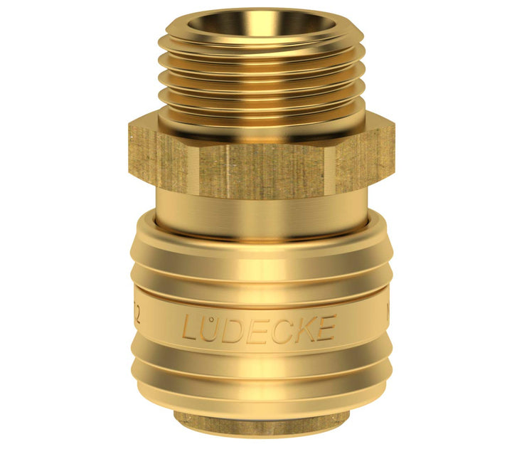 10 Stück Druckluftkupplung ES 12 A Lüdecke Schnellverschluss-Kupplung Pneumatik G 1/2 Zoll Aussengew