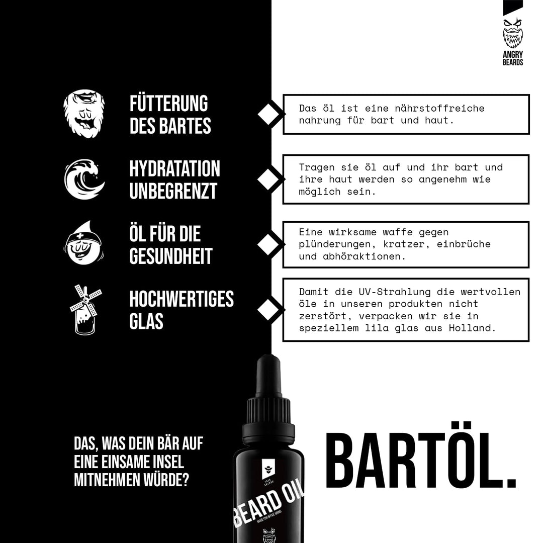 Bartöl 30 ml - tägliche Pflege für Bart und Schnurrbart mit besonderem Duft und hochwertigen Ölen sc