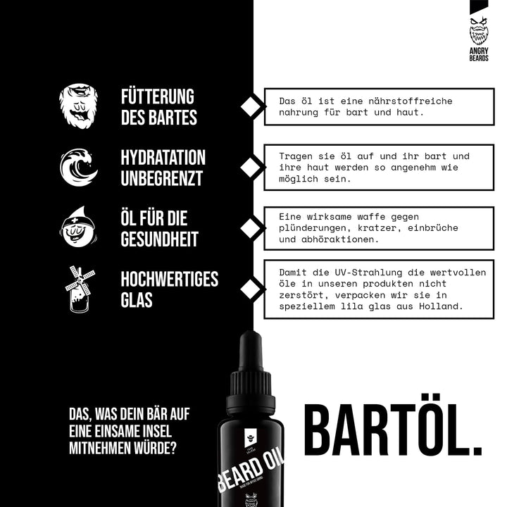 Bartöl 30 ml - tägliche Pflege für Bart und Schnurrbart mit besonderem Duft und hochwertigen Ölen sc