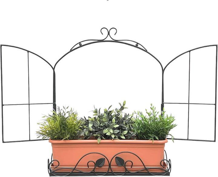 DanDiBo Wandblumenhalter Fenster Schwarz Metall Wand Blumenständer Blumenregal Wandregal Regal