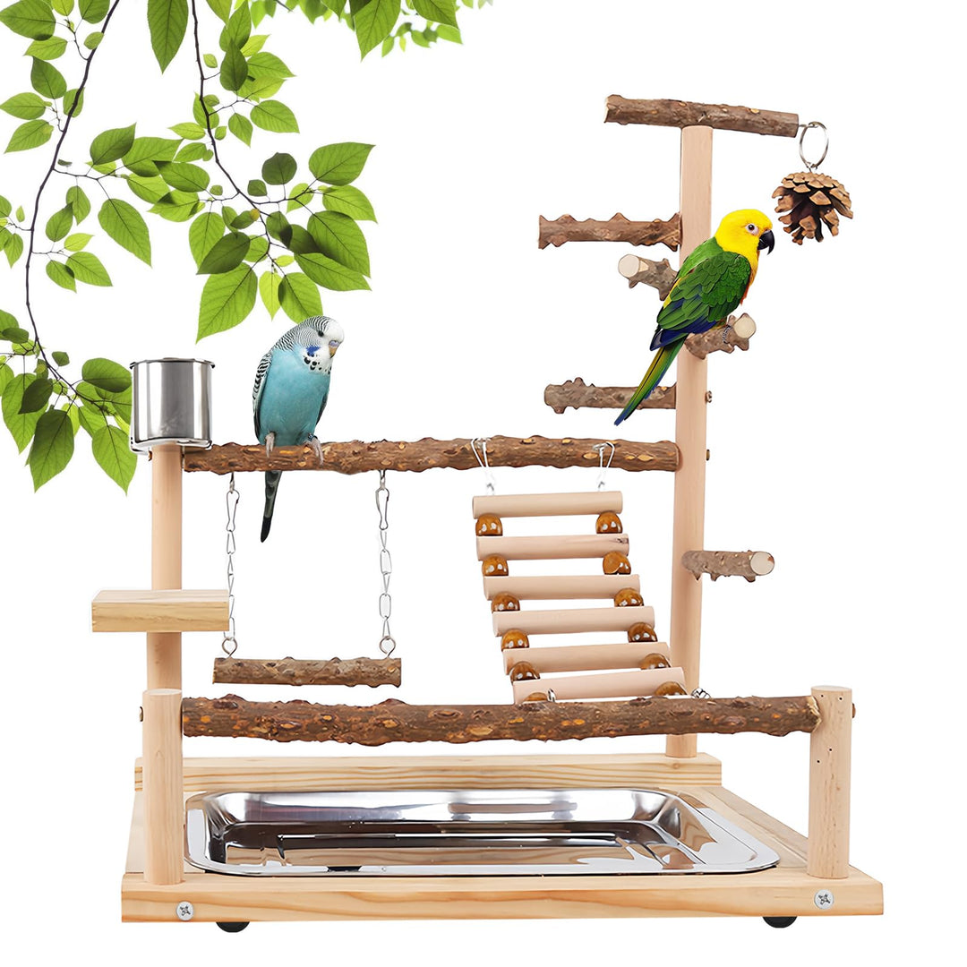 Vogelspielzeug, Papageienspielzeug, Wellensittich Spielzeug, Spielplatz Mit Feeder-Cup Spielzeug Lei