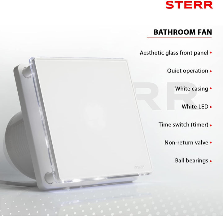 STERR - Badezimmerlüfter mit LED-Beleuchtung und Timer - BFS100LT BFS100LT – LED +