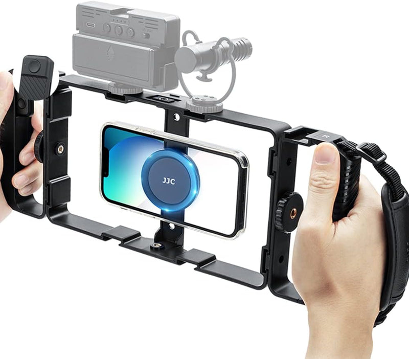 JJC Universelles Magnetic Handy Video Rig Fernbedienungs Set für iPhone 15 14 13 12 11 Pro Max Huawe