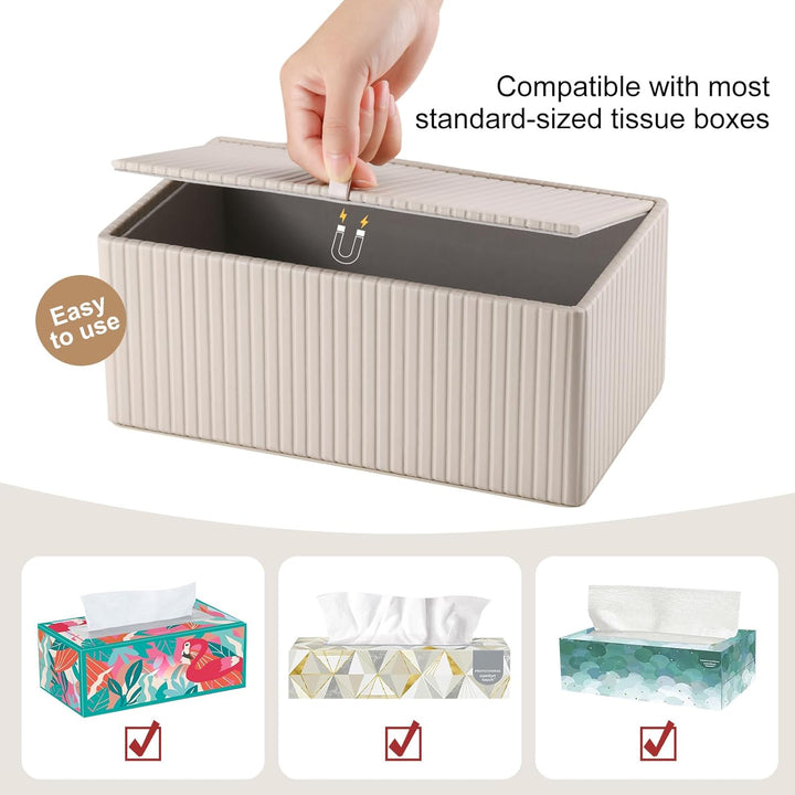 KINGFOM Kosmetiktücherbox Taschentuchbox, Rechteckige Tissue Box Tücherbox für Wohnzimmer, Badezimme