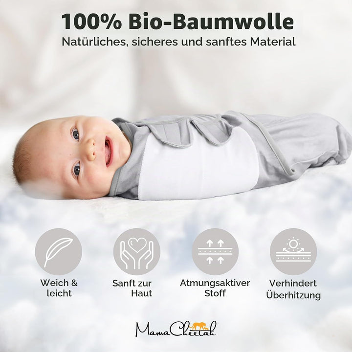 Mama Cheetah Baby Swaddle Sack, Bio-Baumwolle Swaddle Decke, verstellbare Swaddle Schlafsäcke, einfa