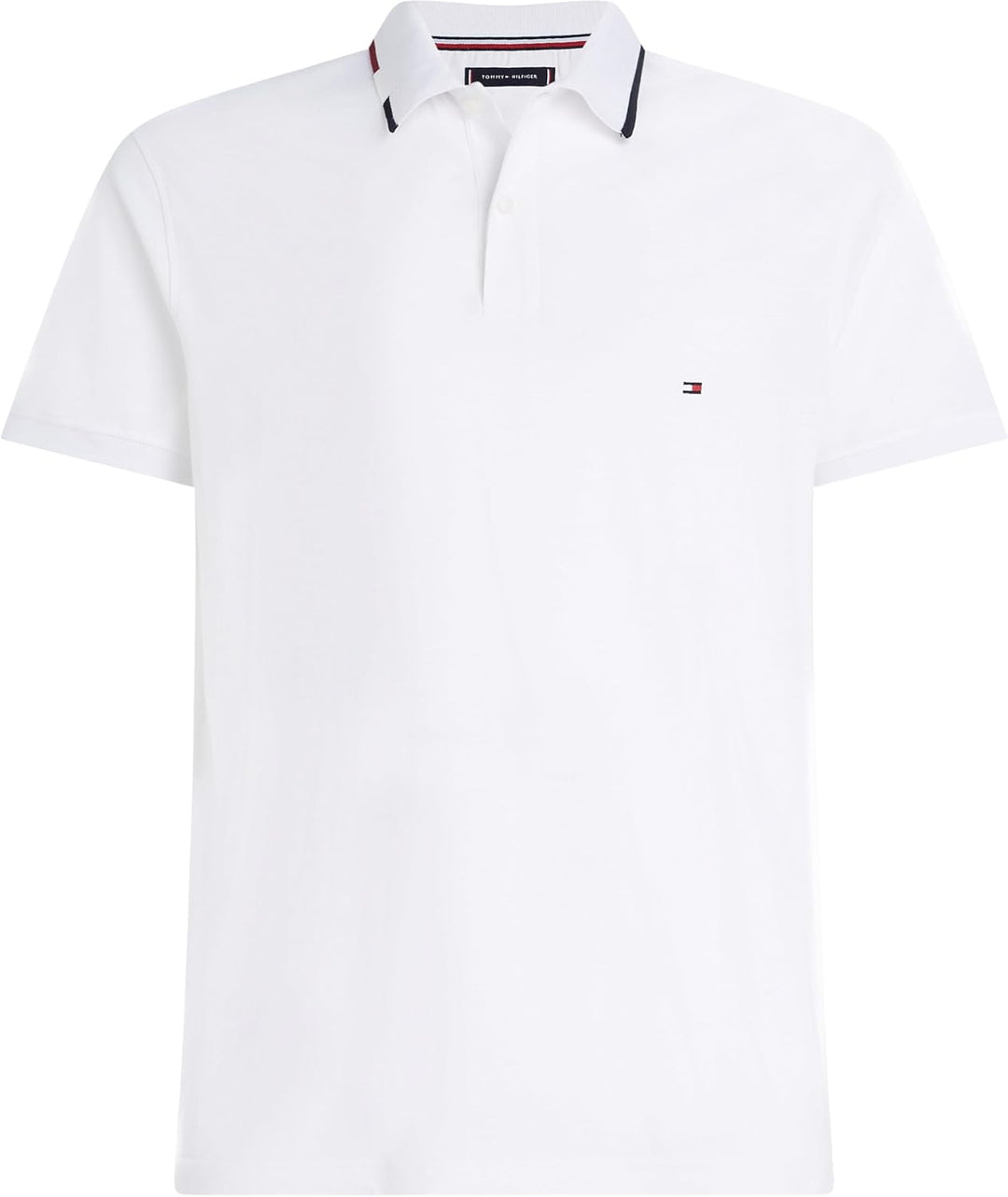 Tommy Hilfiger Herren RWB Tencel Baumwolle S/S Poloshirts M Weiss (White), M Weiß (White)
