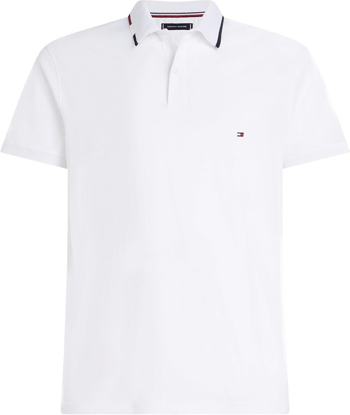 Tommy Hilfiger Herren RWB Tencel Baumwolle S/S Poloshirts M Weiss (White), M Weiß (White)