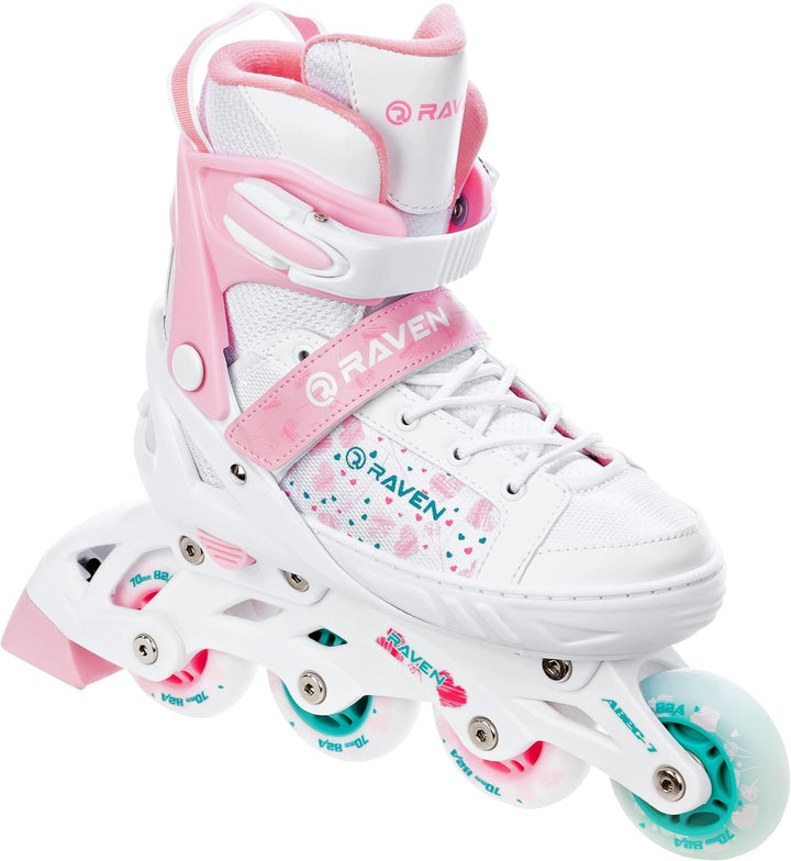 Raven Verstellbare 2in1 Inlineskates-Schlittschuhe ROSI mit LED Leuchtrad - Kugellager Abec7 - Doubl