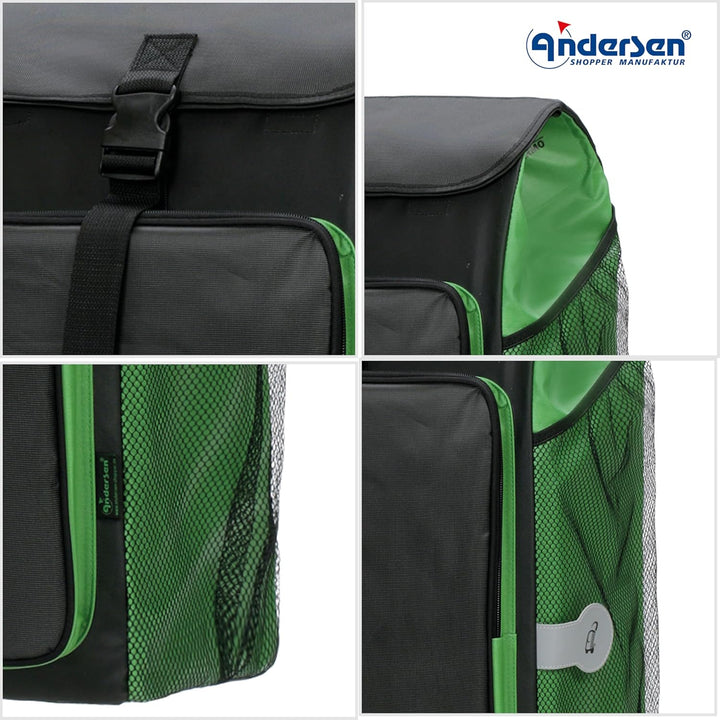 Andersen Shopper Royal mit 3-Speichenrad Alu klappbar mit Rad Ø 25 cm und Tasche Tomo mit Kühlfach g