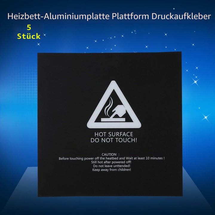 3D Druck Unterlage, 5 Stück 220 × 220mm 3D Drucker Bett Aufbau Oberflächenbett Platten Aufkleber, 3D