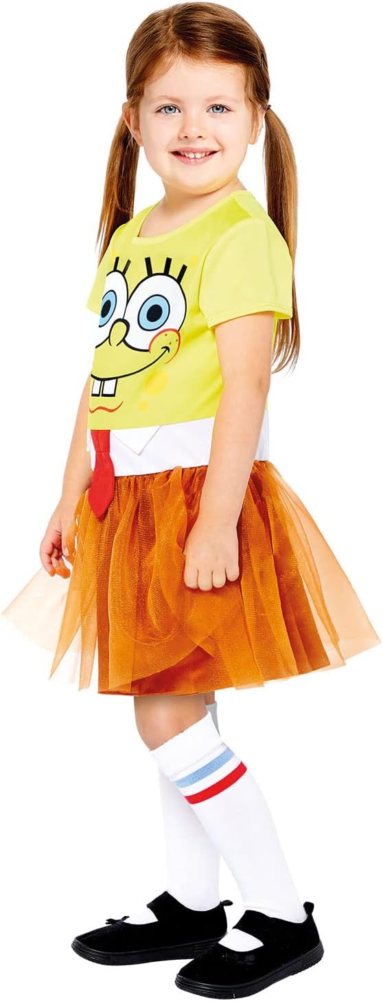 Amscan - Kinderkostüm Spongebob Schwammkopf, Kleid und Socken, Serie, Karneval, Motto-Party 110, 110