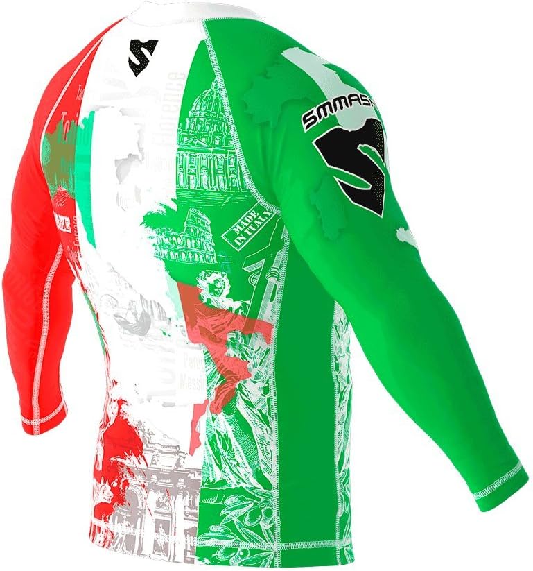SMMASH Funktionsshirt Herren Rashguard Langarm Sportshirt MMA Thaibox Muay Thai Kickboxen Atmungsakt