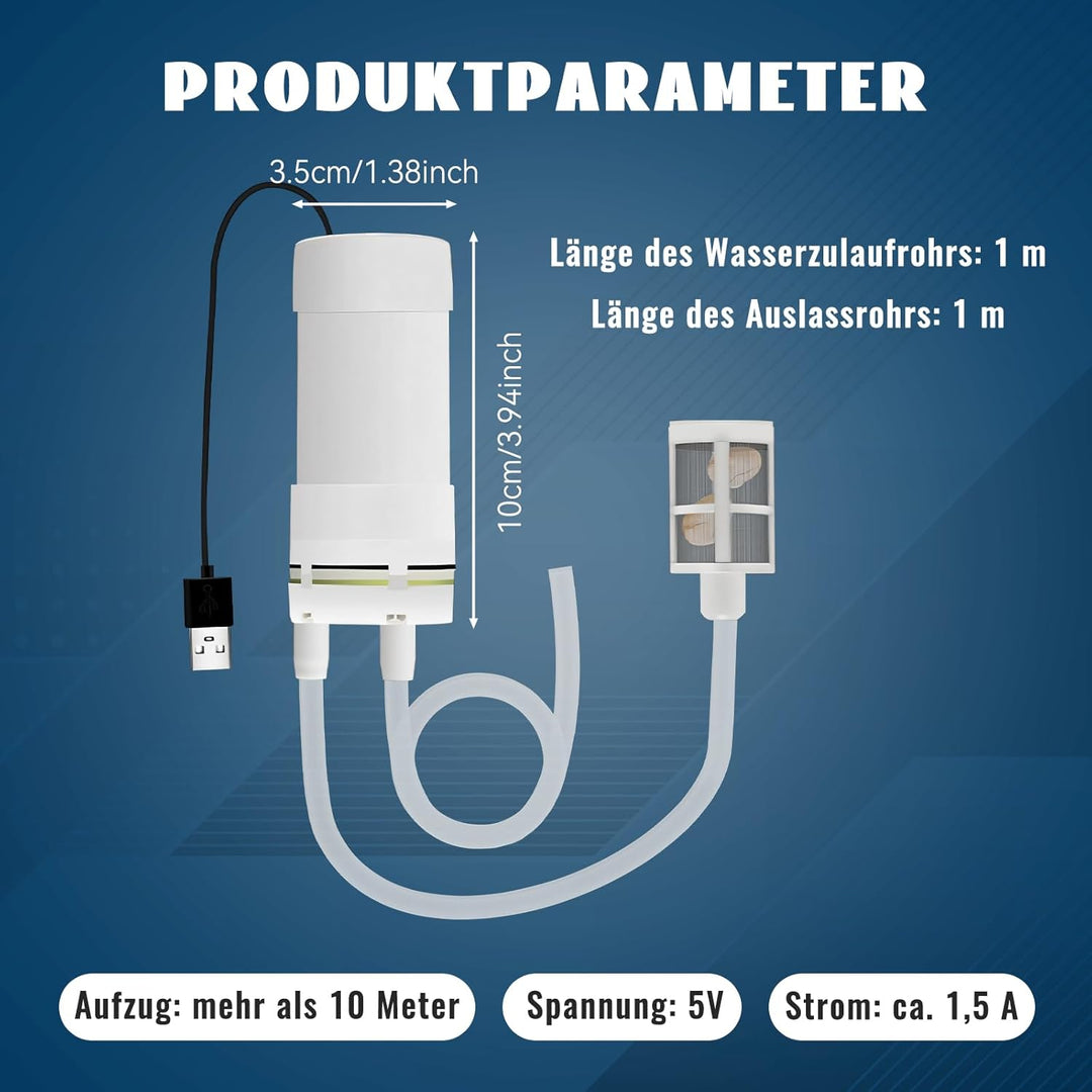 F Fityle Selbstansaugende USB-Wasserpumpe, selbstansaugende Mini-Elektropumpe, einfach zu verwendend