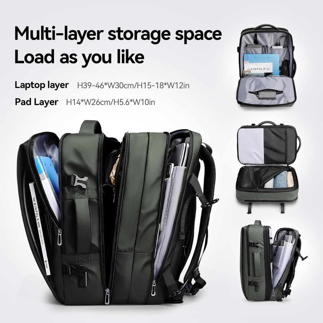 MARK RYDEN 30-45L Geschäftsreiserucksack, Erweiterte Umhängetasche, multifunktionaler Nass- und Troc