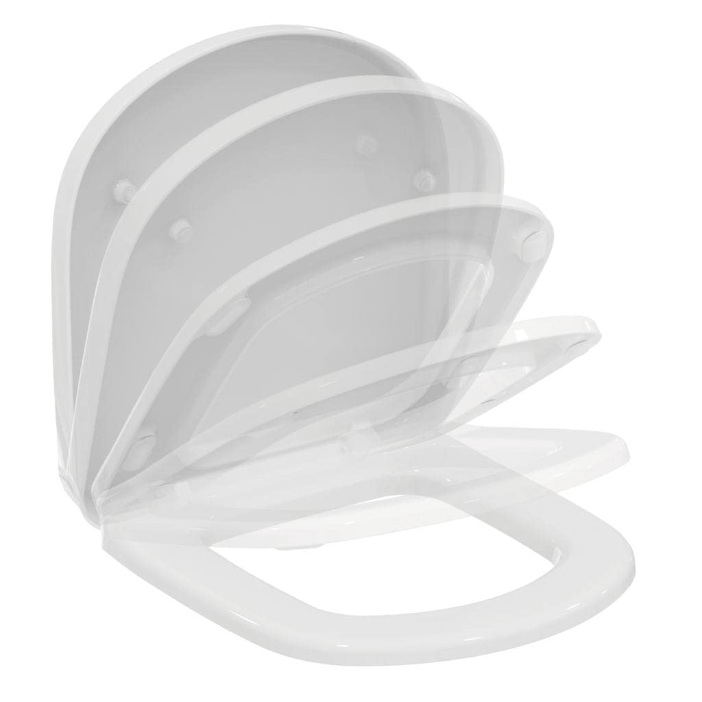 Ideal Standard T679901 Eurovit Plus WC-Sitz, Weiss mit Softclosing Rund, mit Softclosing Rund