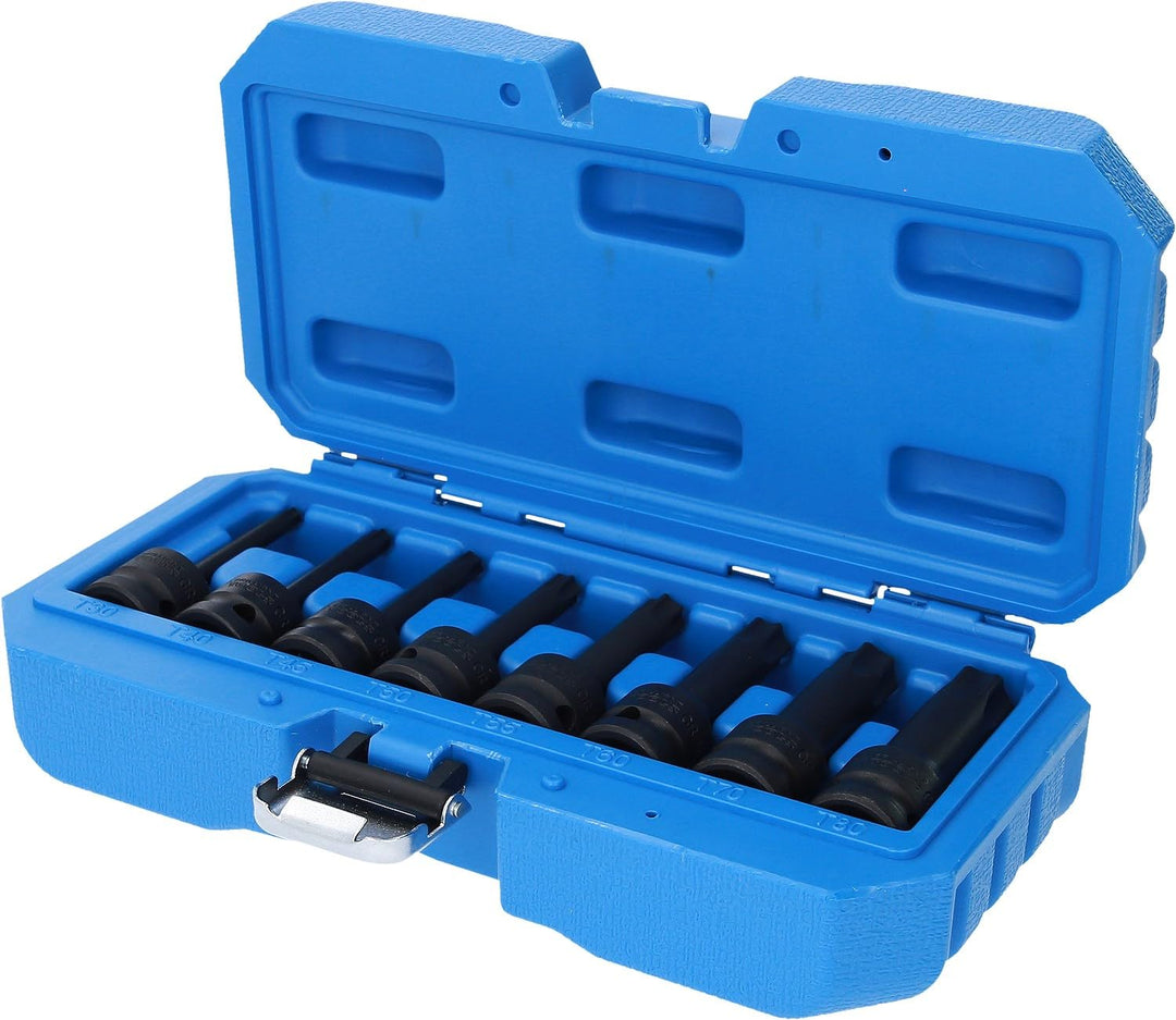 BRILLIANT TOOLS BT022600 1/2" Kraft Bit-Stecknuss Satz, Torx, T30-T80 8-TLG. [Powered by KS Tools]