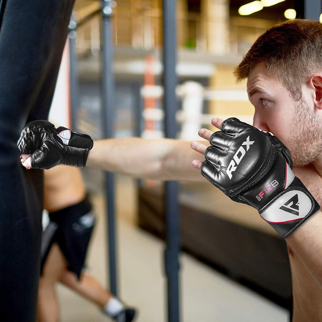 RDX MMA Maya Hide Handschuhe, Leder, Training, Kampfkunst, Boxsack, Kampf, Sparring, Kickboxen S ros