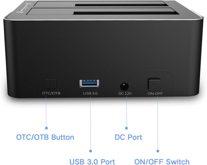 Dualschacht Festplatten Docking Station, RSHTECH USB 3.0 Aluminium Festplatten Dockingstation Offlin