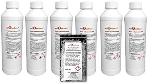 Saunaaufguss Set 6 x 500 ml von well2wellness® + gratis 25g Mentholkristalle - freie Wahl aus über 1