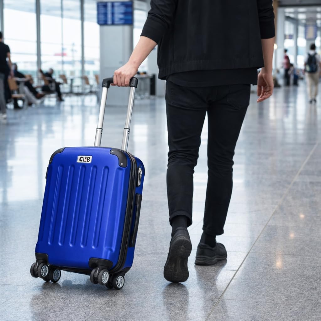 POSH Koffer mittelgross aus ABS - Leichter Hartschalen Trolley 65x45x25 cm - Reisekoffer 62L mit Zah