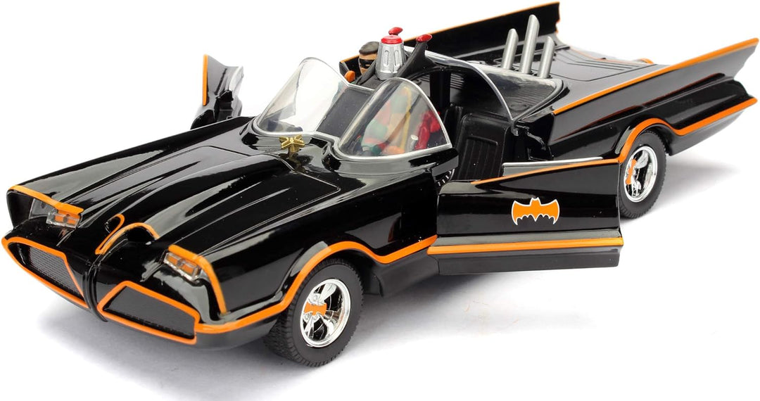 Jada Toys Classic Batmobil 1966, hochdetailiertes 1:24 Modellauto inkl. Batman & Robin Figur, Türen