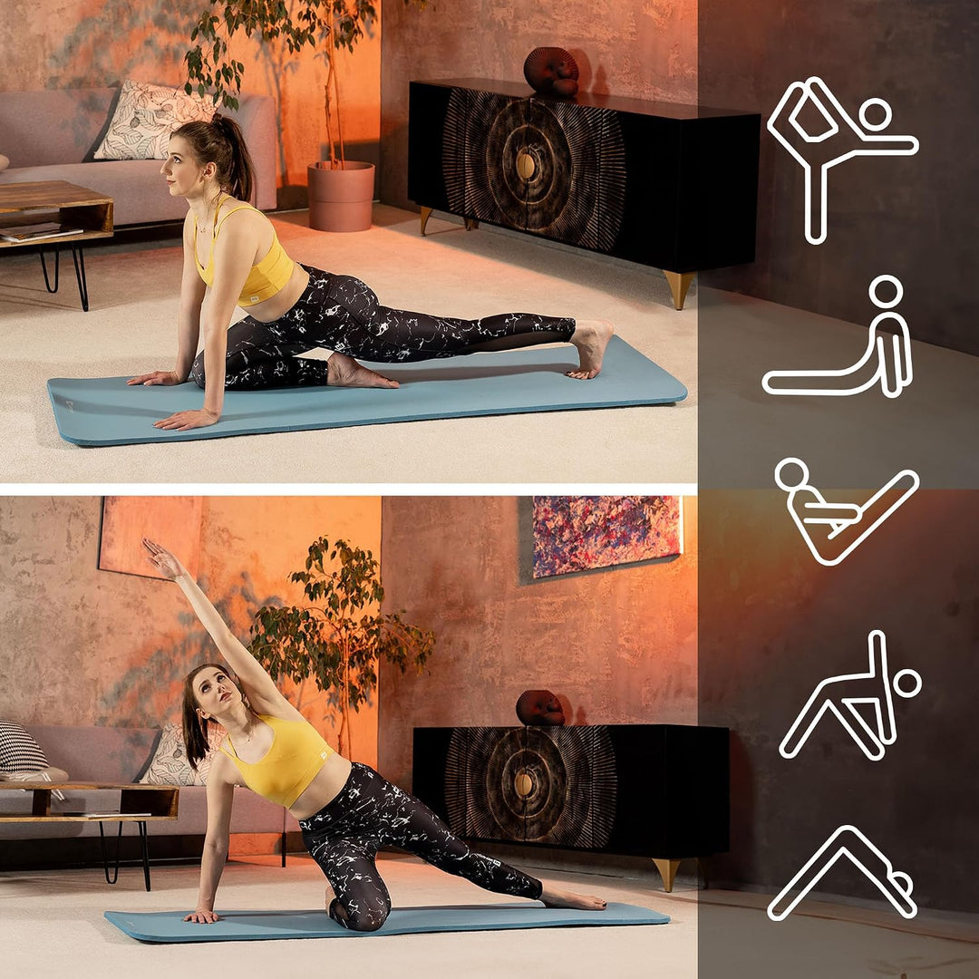 Hop-Sport Gymnastikmatte 190 x 60 cm x 2 cm, Sportmatte - gelenkschonend &amp; rutschfest, Fitnessmatte