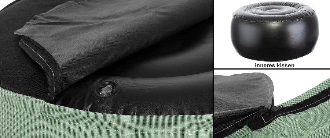 Brandsseller Outdoor Sitzhocker aufblasbar – Pouf Ø 55 x 25 cm – wasserabweisender Sitzsack für Gart