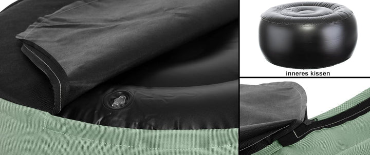 Brandsseller Outdoor Sitzhocker aufblasbar – Pouf Ø 55 x 25 cm – wasserabweisender Sitzsack für Gart