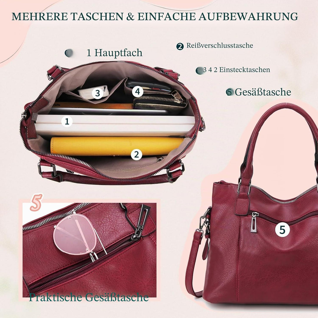 MayBlosom Hobo-Tasche für Frauen, Einkaufstasche, Umhängetasche, Umhängetasche, Geldbörse für Frauen