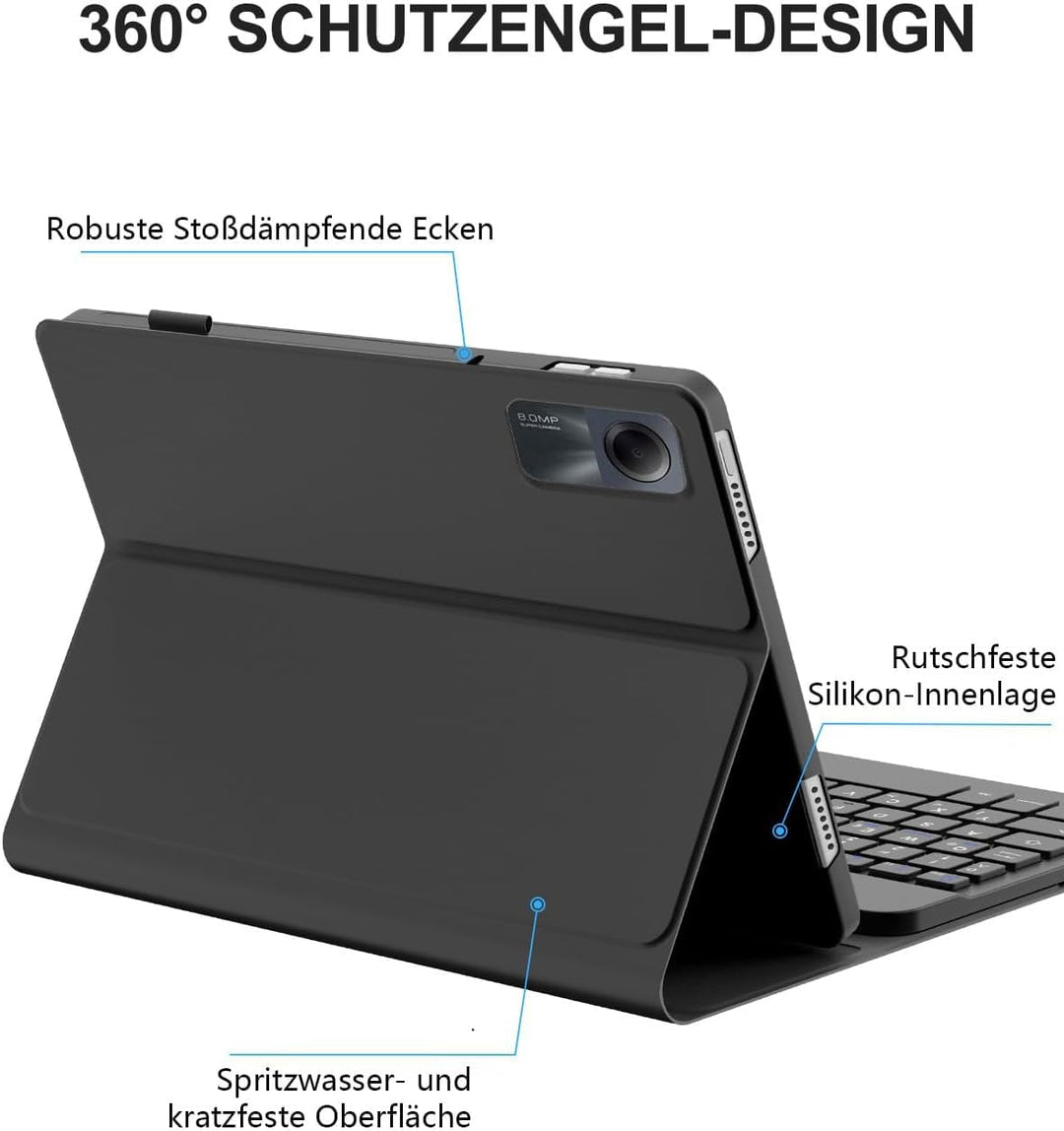JADEMALL Für Xiaomi Redmi Pad SE 11" (2023) Hülle mit Tastatur QWERTZ | Für Xiaomi Redmi Pad SE 11 Z