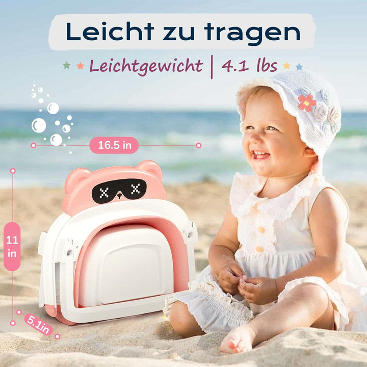 COOSEYA Baby Badewanne für 0-18 Monate, Faltbare Babybadewanne mit Weichem Polster und Temperaturemp