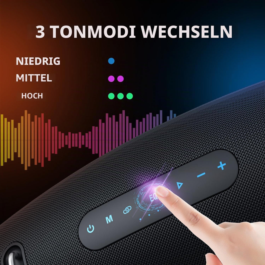 ZEALOT Bluetooth Lautsprecher,60W Tragbarer Bluetooth Box,BassUp Technologie,Stereo Laut,EQ,IPX5 Was