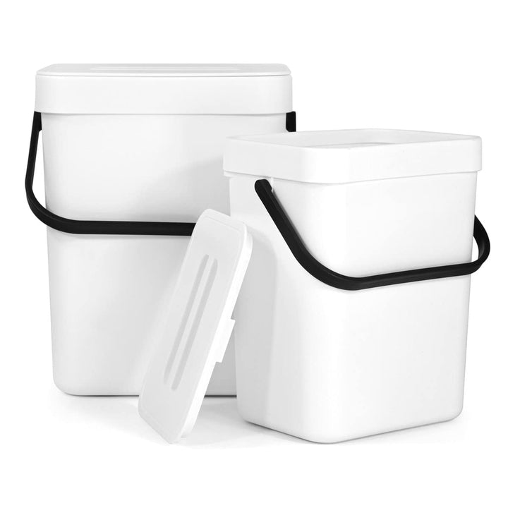 Spesh Biomülleimer Küche 2er-Set(5L+3L) Kunststoff Komposteimer Geruchsdicht Aufhängbar Abfalleimer