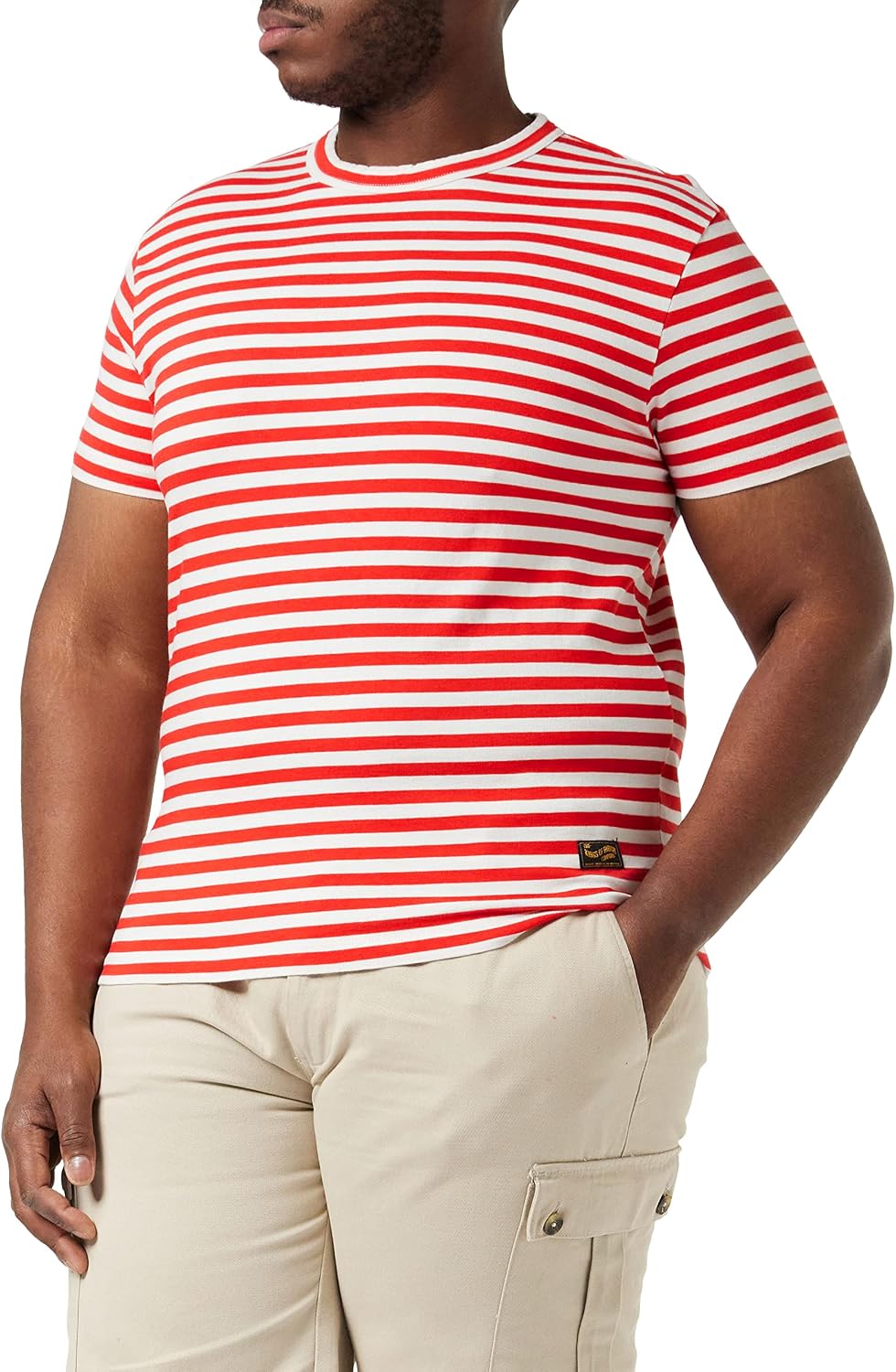 Kings of Indigo Herren Darius T-Shirt M Rot (Poppy Red Stripe 7904), M Rot (Poppy Red Stripe 7904)
