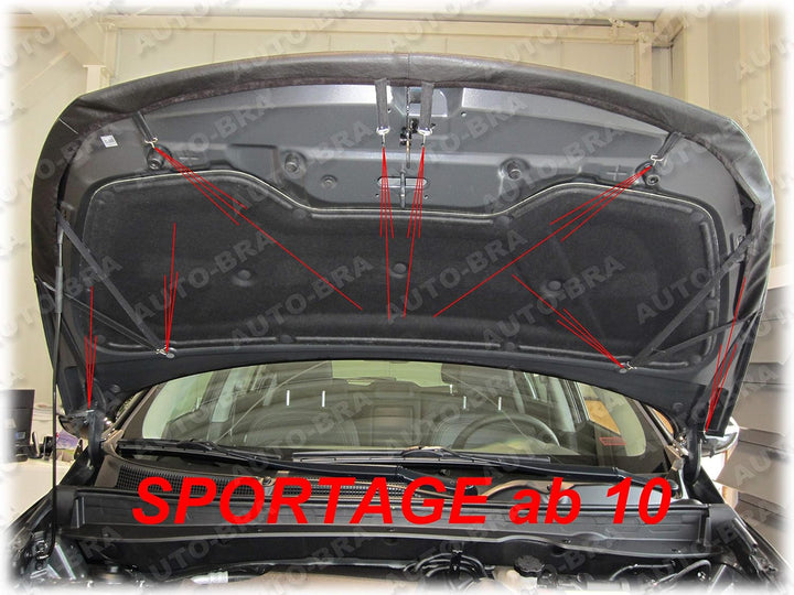 AB-00806 CARBON OPTIK AUTO BRA kompatibel mit KIA Sportage Bj. 2010-2015 Haubenbra Steinschlagschutz