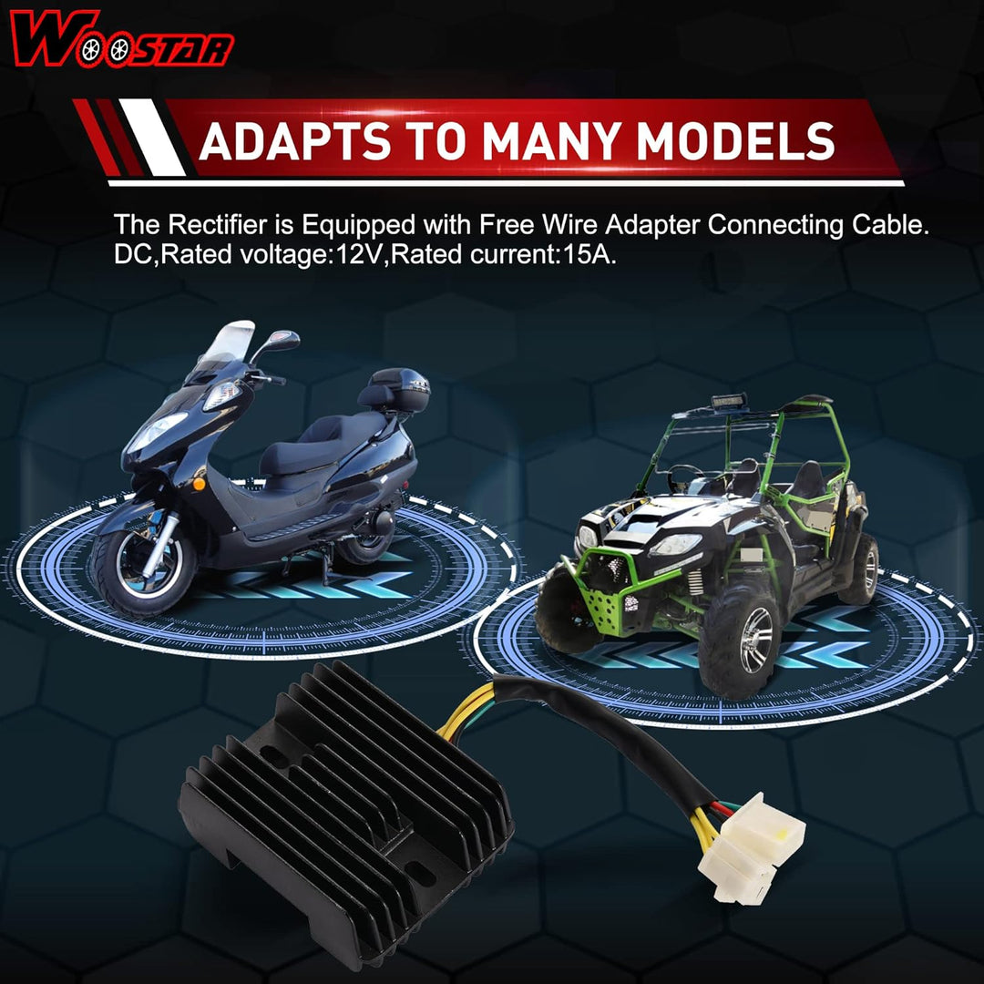 WOOSTAR 6 Draht 12V DC Spannungsregler Gleichrichter Ersatz für Helix CN250 VOG Jonway 250ccm 260ccm