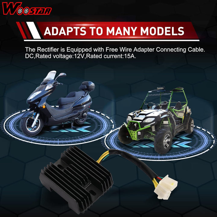 WOOSTAR 6 Draht 12V DC Spannungsregler Gleichrichter Ersatz für Helix CN250 VOG Jonway 250ccm 260ccm