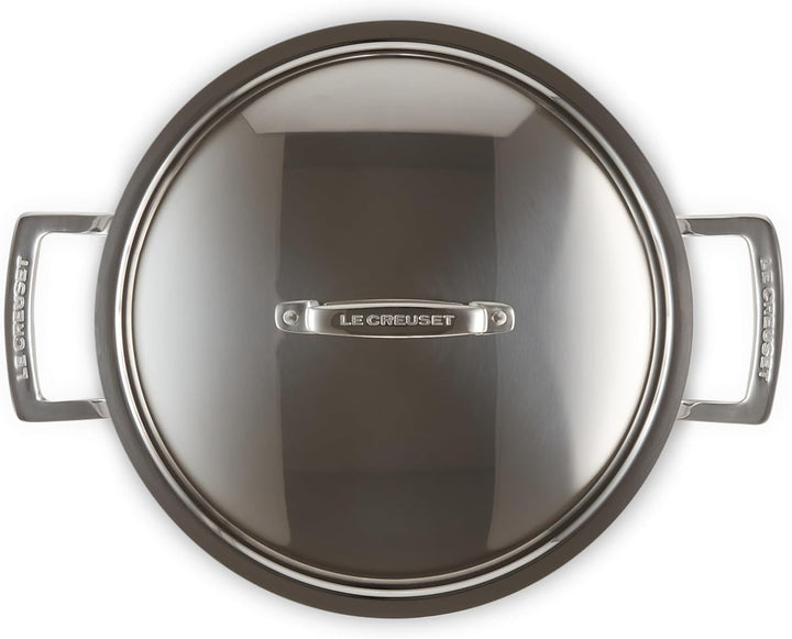 Le Creuset Bratentopf aus 3-ply Edelstahl mit Deckel, Ø 24 cm, Für alle Herdarten inkl. Induktion ge