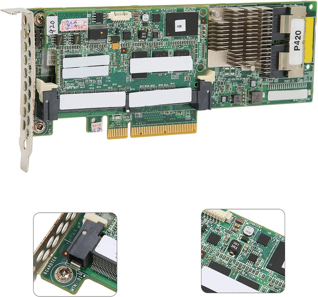 ASHATA Server-Array-Karte, P420 1 GB FBWC 6 GB 2-Port-SAS-Controller Erweiterte Speicherfunktionen S