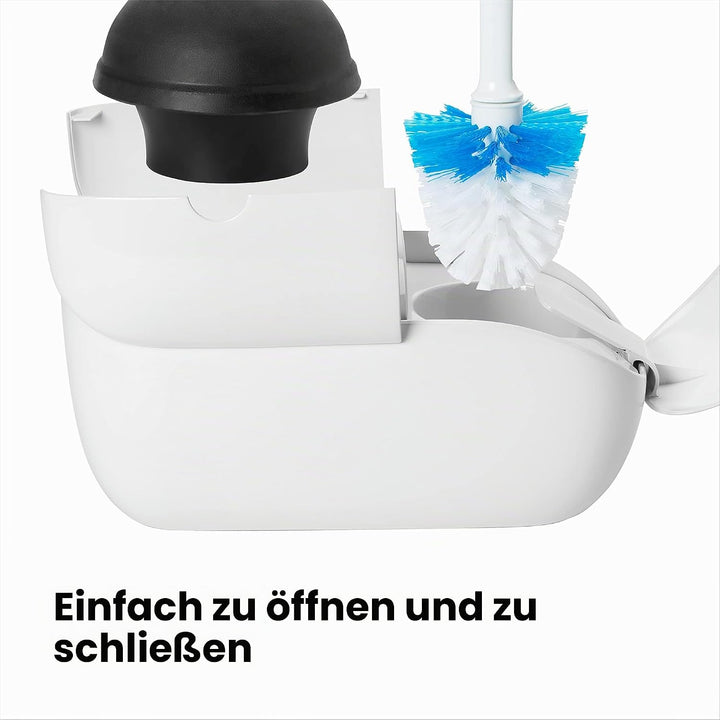 OXO Good Grips Hideaway WC-Bürste und Kolben, Weiss Set, Set