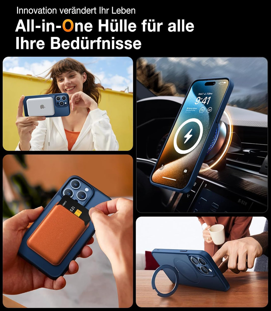 TORRAS Ostand All-in-One für iPhone 15 Pro Max Hülle für MagSafe (Stärkste Magnetkraft, Unsichtbarer