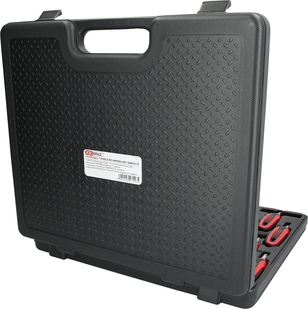 KS Tools 151.8160 ERGOTORQUEplus T-Griff-Schlüssel-Satz, TX mit Bohrung,9-tlg.TB10-TB50